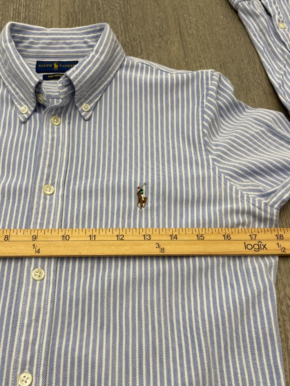 Ralph Lauren Knit Oxford Shirt Women's L Button Down Striped - Picture 9 of 11